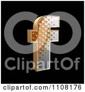 Clipart 3d Halftone Lowercase Letter F On Black Royalty Free Illustration