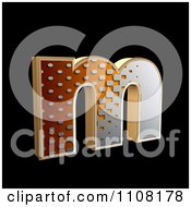 Clipart 3d Halftone Lowercase Letter M On Black Royalty Free Illustration