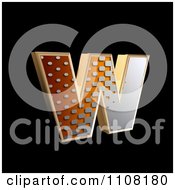 Clipart 3d Halftone Lowercase Letter W On Black Royalty Free Illustration