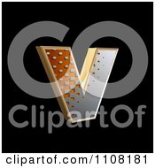 Clipart 3d Halftone Lowercase Letter V On Black Royalty Free Illustration