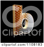 Clipart 3d Halftone Lowercase Letter B On Black Royalty Free Illustration