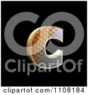 Clipart 3d Halftone Lowercase Letter C On Black Royalty Free Illustration