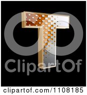 Clipart 3d Halftone Capital Letter T On Black Royalty Free Illustration