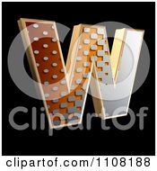 Clipart 3d Halftone Capital Letter W On Black Royalty Free Illustration