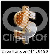 Clipart 3d Halftone Dollar Symbol On Black Royalty Free Illustration