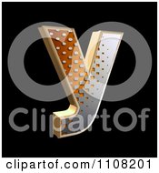 Clipart 3d Halftone Lowercase Letter Y On Black Royalty Free Illustration