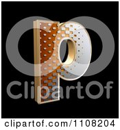 Clipart 3d Halftone Lowercase Letter P On Black Royalty Free Illustration