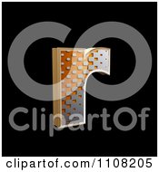 Clipart 3d Halftone Lowercase Letter R On Black Royalty Free Illustration