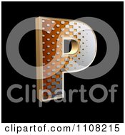 Clipart 3d Halftone Capital Letter P On Black Royalty Free Illustration
