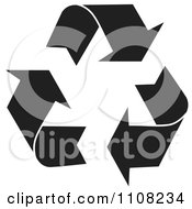 Poster, Art Print Of Black Recycle Arrows With A White Outline