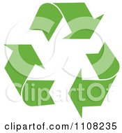 Poster, Art Print Of Green Recycle Arrows With White Outlines