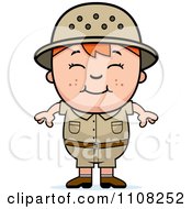 Clipart Happy Red Haired Safari Boy Royalty Free Vector Illustration