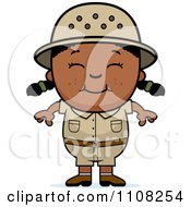 Clipart Happy Black Safari Girl Royalty Free Vector Illustration