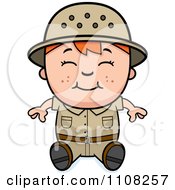 Poster, Art Print Of Happy Red Haired Safari Boy Sitting