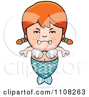 Poster, Art Print Of Angry Red Haired Mermaid Girl