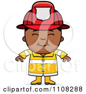 Poster, Art Print Of Happy Black Fire Fighter Boy