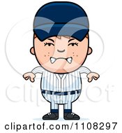 Clipart Angry Baseball Boy Royalty Free Vector Illustration