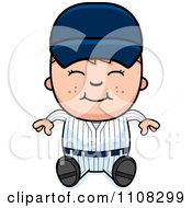 Poster, Art Print Of Happy Baseball Boy Sitting
