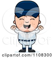 Poster, Art Print Of Happy Baseball Boy Cheering