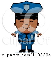 Clipart Happy Black Police Boy Royalty Free Vector Illustration