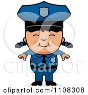 Poster, Art Print Of Happy Asian Police Girl