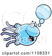 Clipart Talking Blue Jellyfish Royalty Free Vector Illustration by Cory Thoman