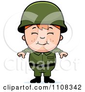 Clipart Happy Red Haired Army Boy Royalty Free Vector Illustration