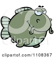 Clipart Sly Chubby Catfish Royalty Free Vector Illustration