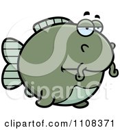 Clipart Bored Chubby Catfish Royalty Free Vector Illustration