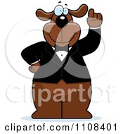 Poster, Art Print Of Brown Dog With An Idea Wearing A Tuxedo