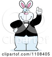 Clipart Rabbit With An Idea Wearing A Tuxedo Royalty Free Vector Illustration