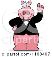 Poster, Art Print Of Pig With An Idea Wearing A Tux