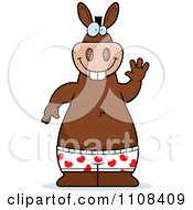 Clipart Happy Dog Wearing Boxers And Waving Royalty Free Vector Illustration by Cory Thoman
