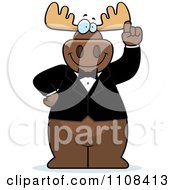 Poster, Art Print Of Happy Moose With An Idea Wearing A Tux