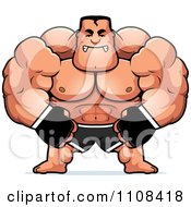 Clipart Angry Buff MMA Fighter Royalty Free Vector Illustration