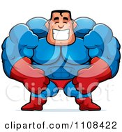 Clipart Happy Buff Super Hero Guy Royalty Free Vector Illustration by Cory Thoman