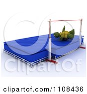 Poster, Art Print Of 3d Tortoise High Jumper Track And Field Athlete 3