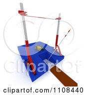 Clipart 3d Tortoise Pole Vault Track And Field Athlete 5 Royalty Free CGI Illustration