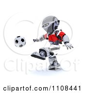 Poster, Art Print Of 3d Denmark Robot Playing Soccer