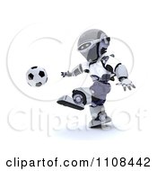 Clipart 3d English Robot Playing Soccer Royalty Free CGI Illustration