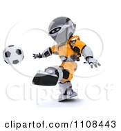 Clipart 3d Dutch Robot Playing Soccer Royalty Free CGI Illustration