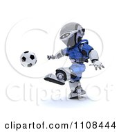 Poster, Art Print Of 3d French Robot Playing Soccer