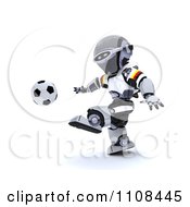 Poster, Art Print Of 3d German Robot Playing Soccer