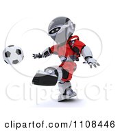3d Portugese Robot Playing Soccer