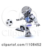 Poster, Art Print Of 3d Greek Robot Playing Soccer