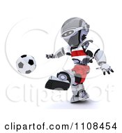 Poster, Art Print Of 3d Polish Robot Playing Soccer