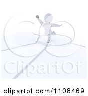 Poster, Art Print Of 3d White Character Shot Put Thrower Track And Field Athlete 2
