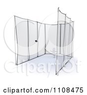 Poster, Art Print Of 3d White Character Discus Thrower In A Cage 4