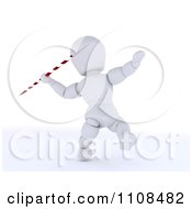 Poster, Art Print Of 3d White Character Javelin Thrower Athlete 1