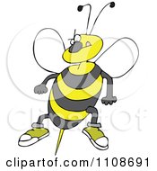 Poster, Art Print Of Angry Bee Ready To Attack With A Stinger